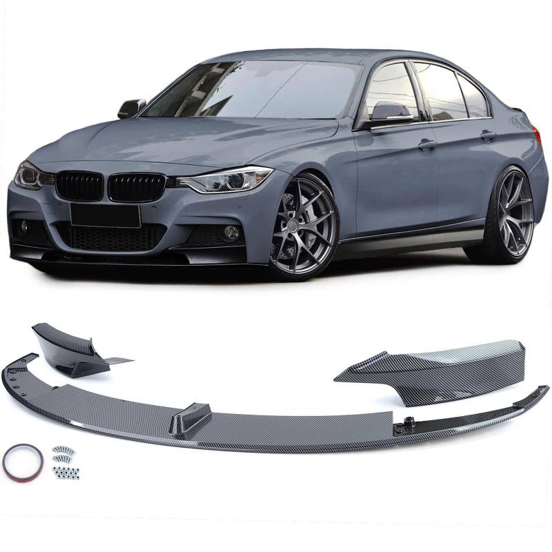 Front Spoiler Lippe Stoßstange Performance Carbon Look passt für BMW 3er F30 F31 von Tenzo-R