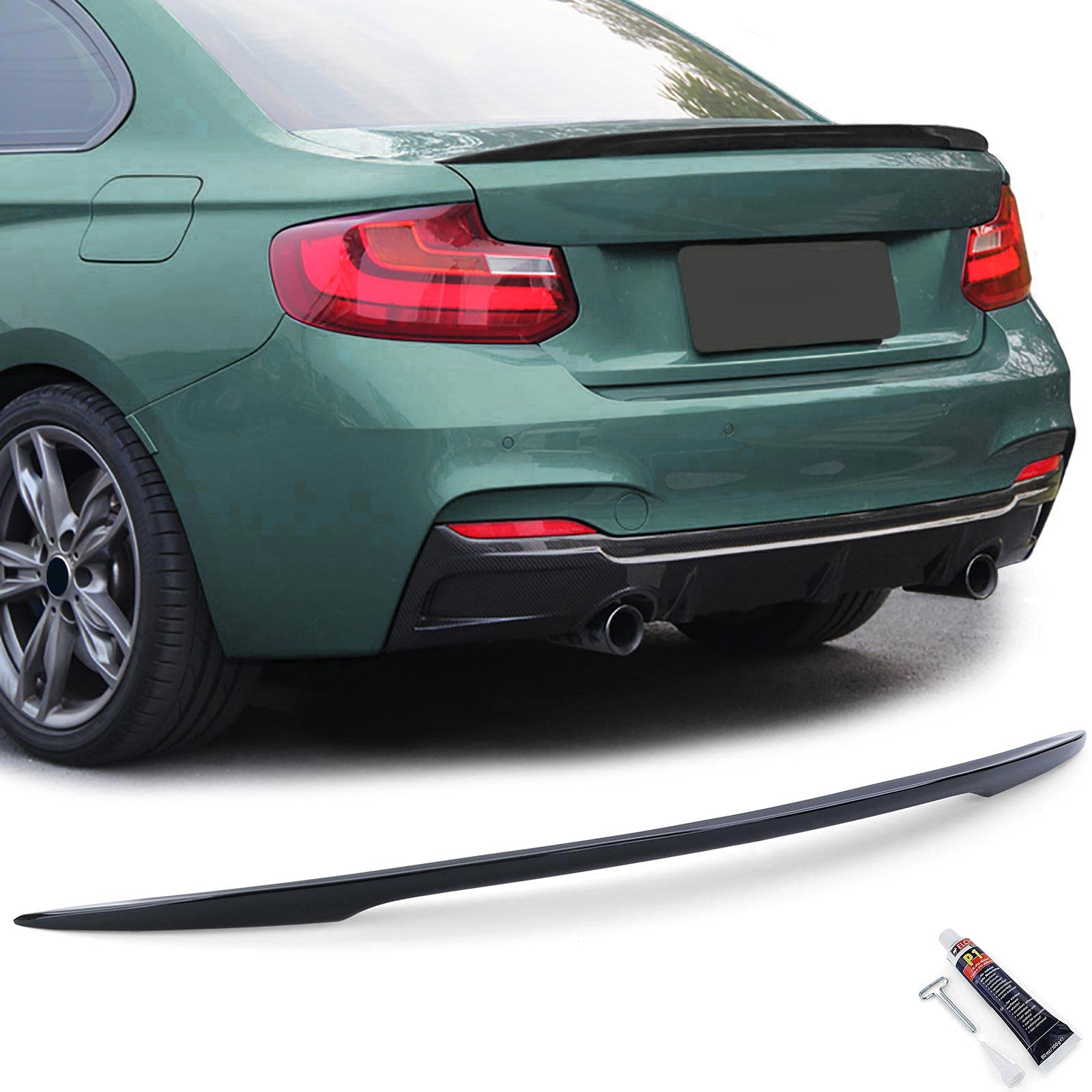 Sport Performance Heckspoiler Lippe Schwarz Glanz passend für BMW 2er F22 Coupe von Tenzo-R