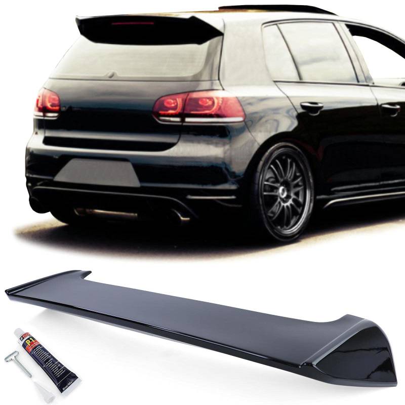 Heckspoiler Dachkantenspoiler Schwarz Glanz für VW Golf 6 GTI Limousine 09-13 von Tenzo-R