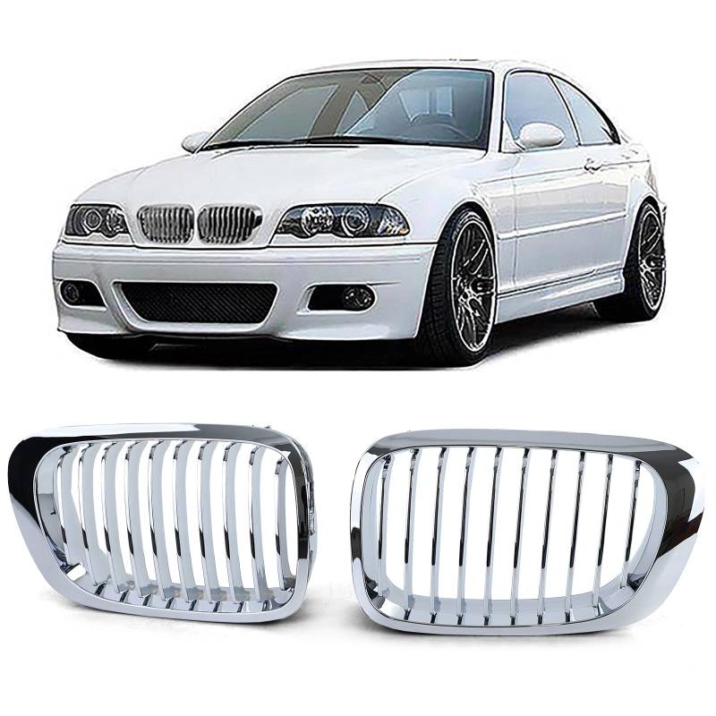 Sport Kühlergrill Performance Chrom passend für 3er BMW E46 Coupe Cabrio 99-03 von Tenzo-R