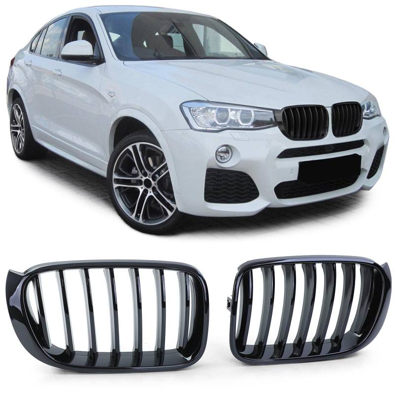 Sport Kühlergrill Performance Schwarz Glanz passend für BMW X3 F25 X4 F26 ab 14 von Tenzo-R