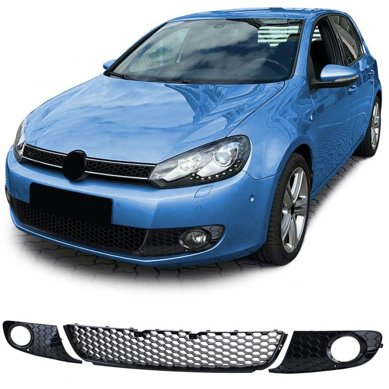 Tenzo-R Wabengitter Grill Glanz für Stoßstange Nebelscheinwerfer für VW Golf 6 08-13 von Tenzo-R