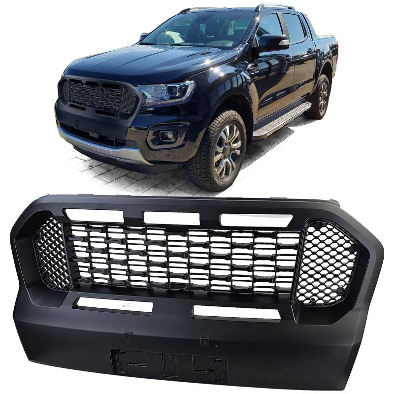 Waben Kühlergrill Performance Schwarz passend für Ford Ranger T8 19-23 2.0 TDCi von Tenzo-R