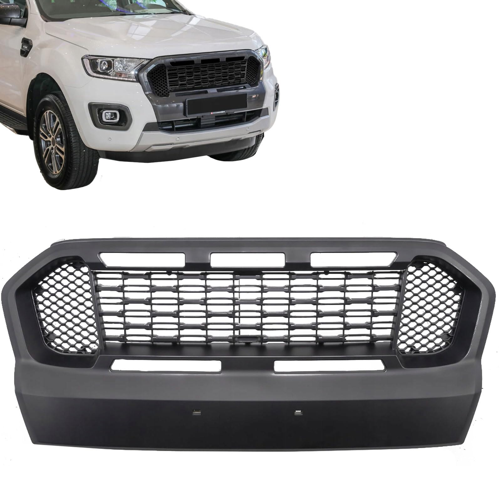 Waben Kühlergrill Performance Schwarz passt für Ford Ranger T7 16-19 2.2 3.2 von Tenzo-R