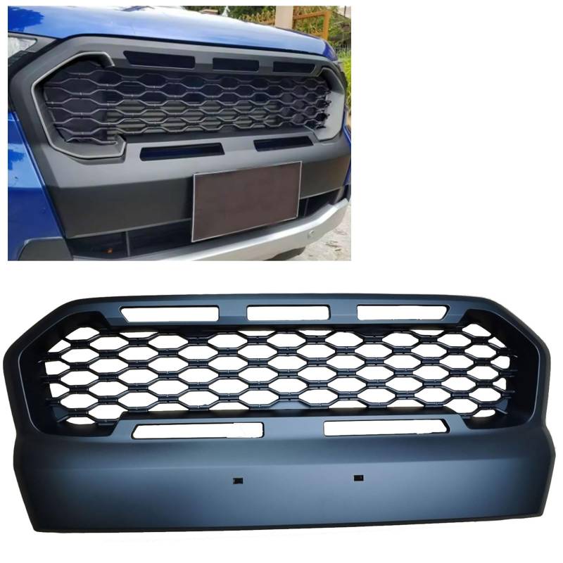 Waben Kühlergrill Sport Schwarz passt für Ford Ranger T7 16-19 2.2 3.2 von Tenzo-R