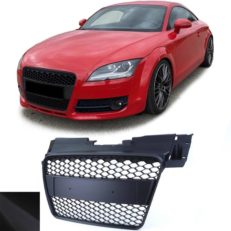 Waben Kühlergrill ohne Emblem Schwarz matt für Audi TT 8J Vorfacelift 06-10 von Tenzo-R