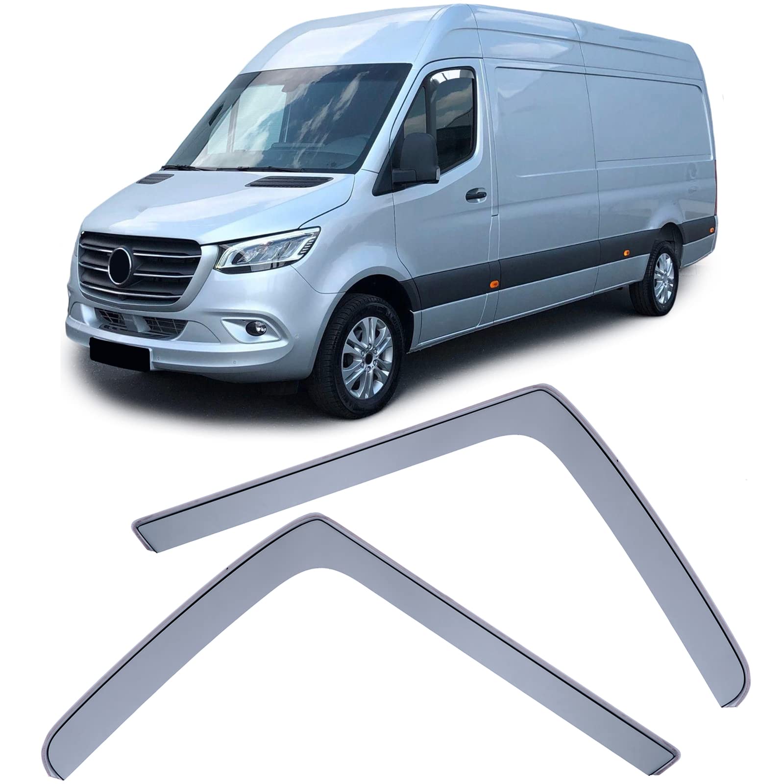 Windabweiser Regenabweiser Windschutz Hell für Mercedes Sprinter W907 ab 18 von Tenzo-R