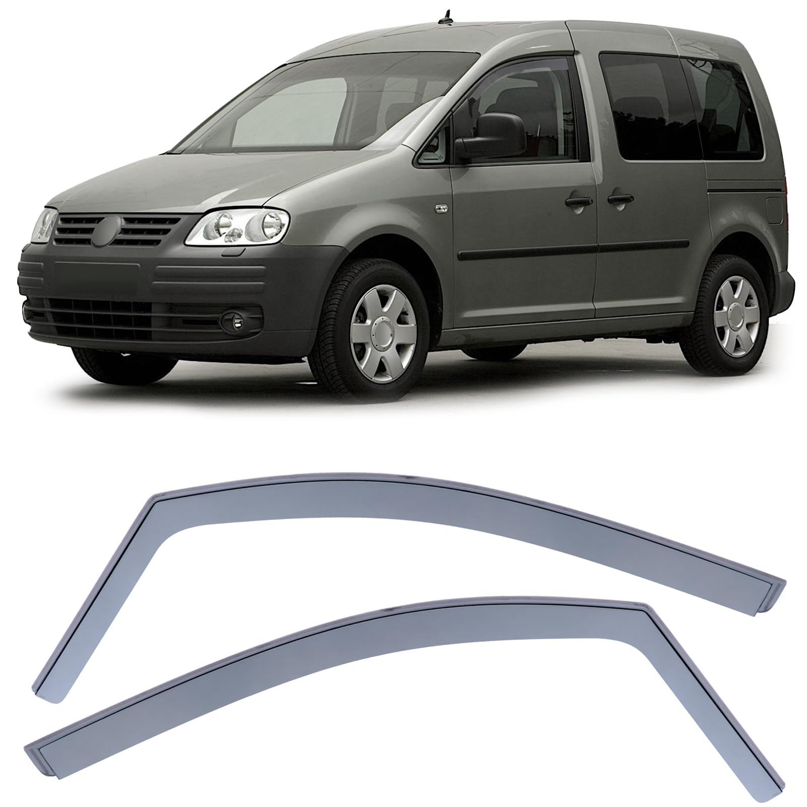 Windabweiser Regenabweiser Windschutz Hell für VW Caddy 3 2K 04-15 von Tenzo-R