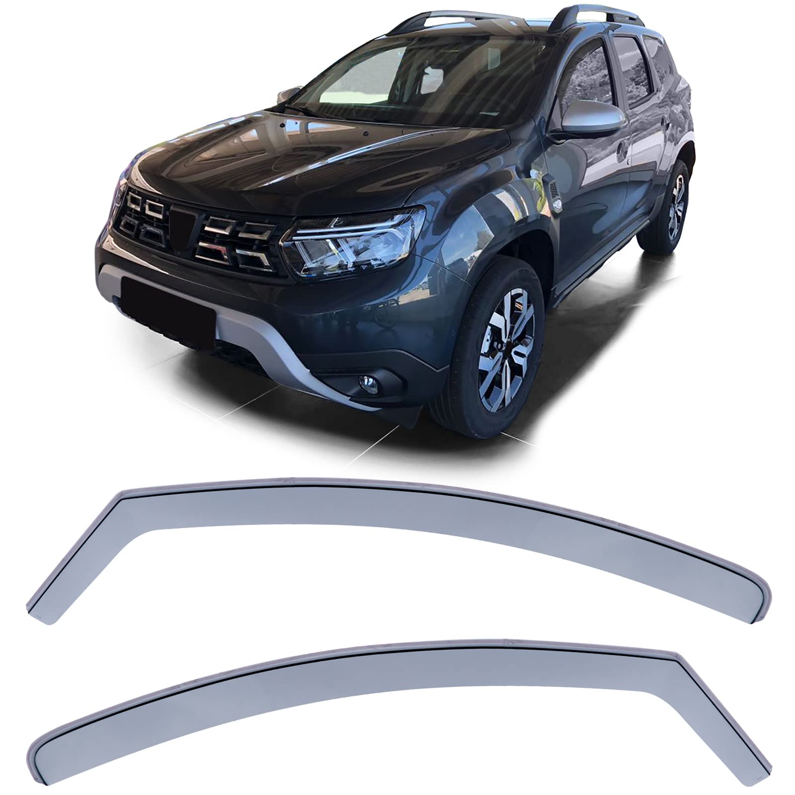 Windabweiser Regenabweiser Windschutz Schwarz Smoke für Dacia Duster 2 SR ab 17 von Tenzo-R