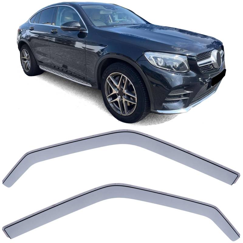 Windabweiser Regenabweiser Windschutz Schwarz Smoke für Mercedes GLC Coupe C253 von Tenzo-R