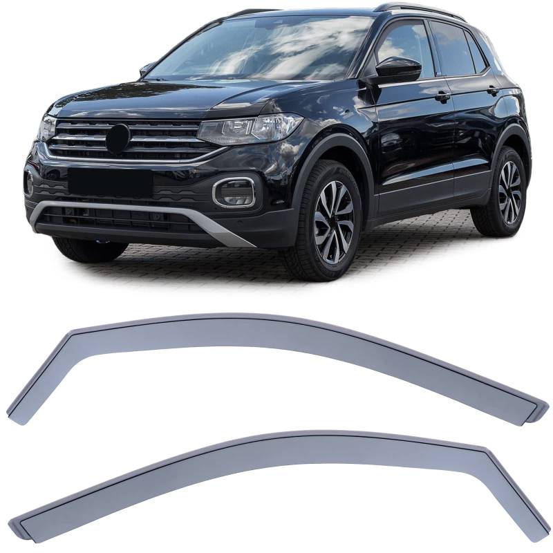 Windabweiser Regenabweiser Windschutz Schwarz Smoke für VW T-Cross 2018-2023 von Tenzo-R