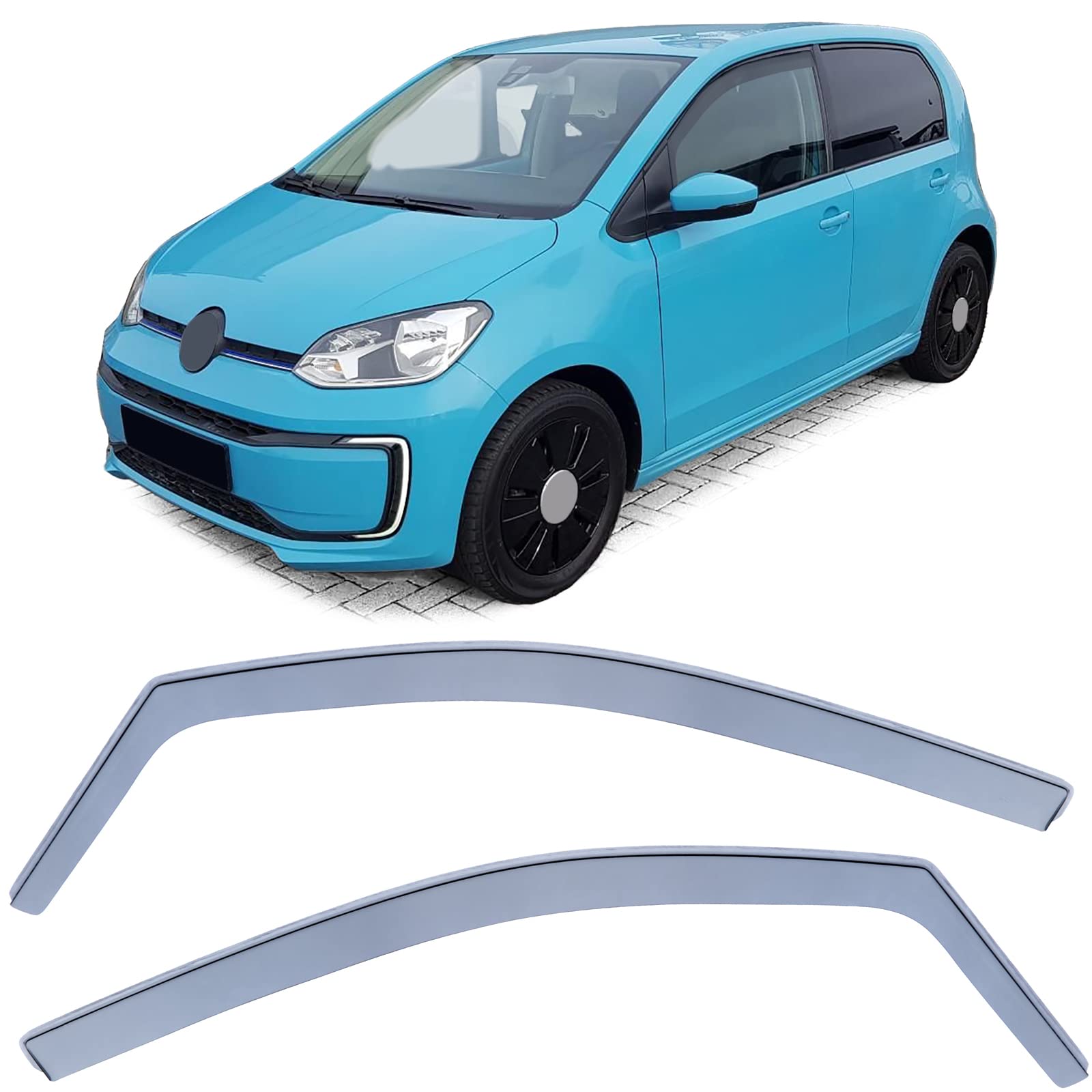 Windabweiser Regenabweiser Windschutz Schwarz Smoke für VW Up! ab 11 5-türer von Tenzo-R