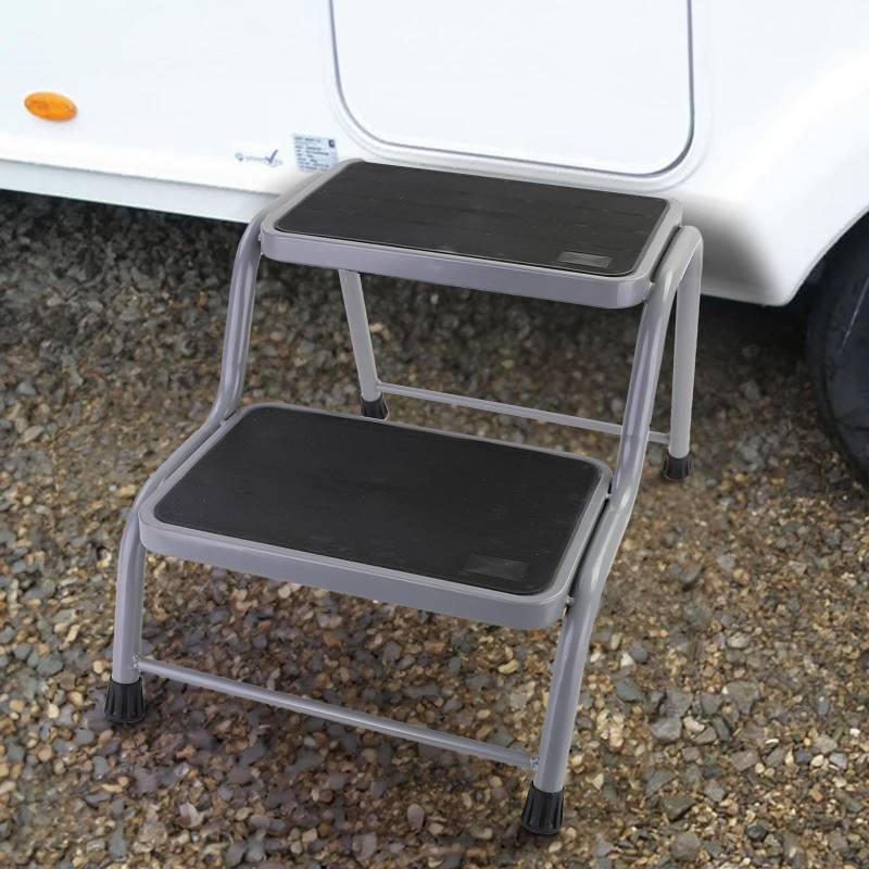 Wohnwagen Caravan Doppel Trittstufe Treppe 2 Stufen Podest bis 150kg belastbar von Tenzo-R