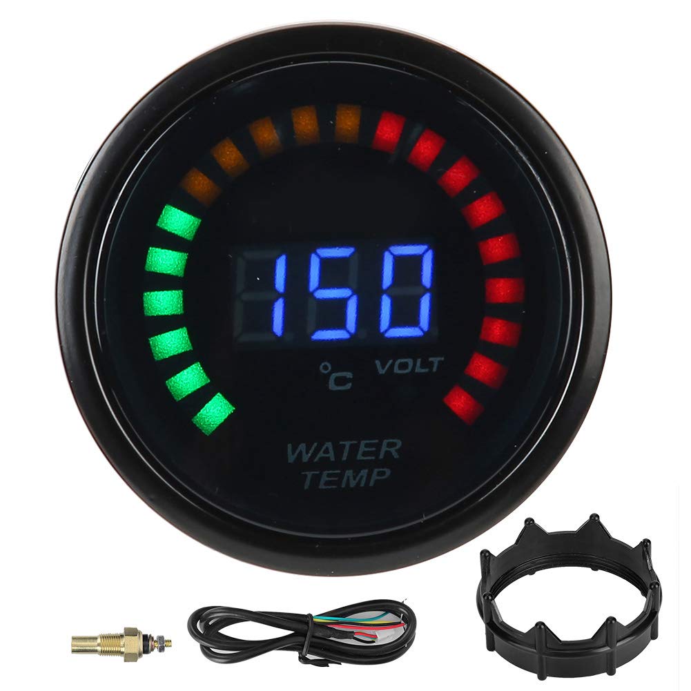 52mm/2.0in Temperaturanzeige Digitale ABS LED Wasserkühlmitteltemperaturanzeige Temperaturanzeige mit Sensor 20-150 ° C für 12V Auto von Terisass