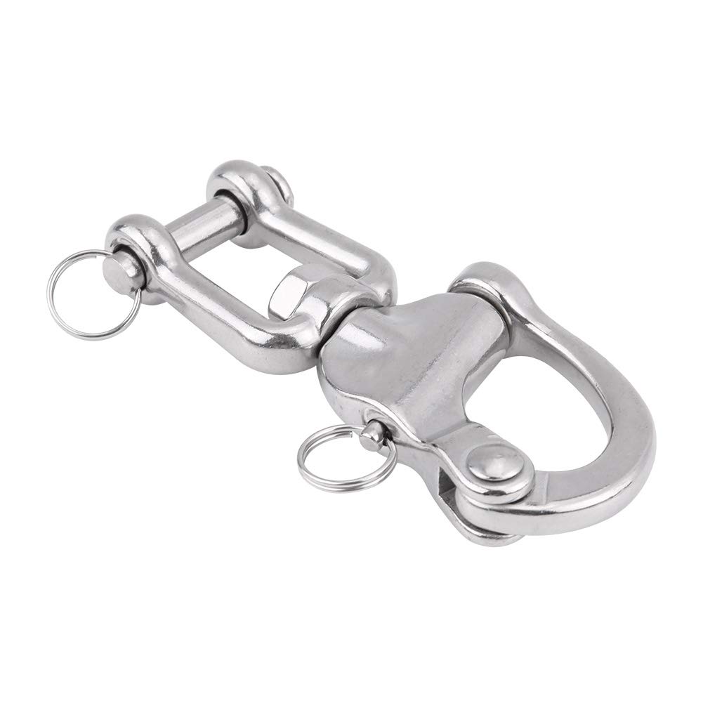 Drehschäkel | Edelstahl 316 | Arbeitslastgrenze 3664.39 | Jaw Swivel Snap Shackle für Sailboat Spinnaker Halyard(128mm) von Terisass