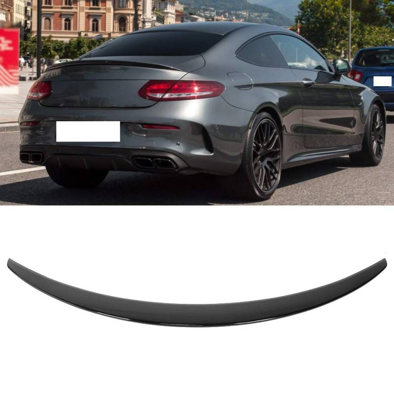 Terisass Heckspoiler A Spoiler Protector Lip Fit für C-Klasse C205 Coupé C-Klasse Cabrio glänzend schwarz von KIMISS