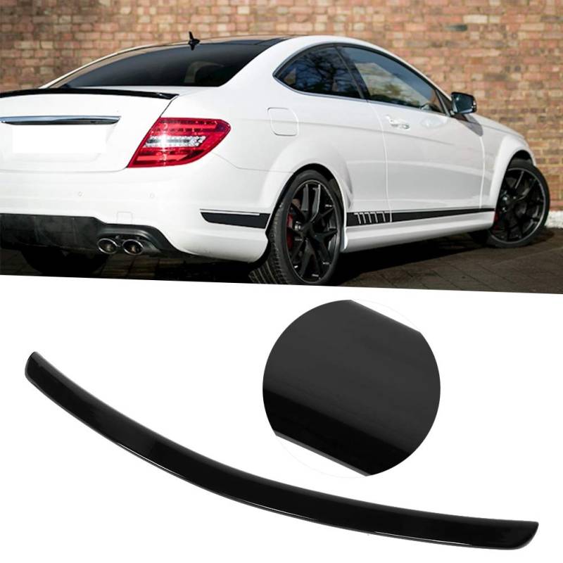 Terisass Heckspoiler Spoiler Protector Lip für A Fit für C-Klasse C204 Coupé 2011-2014 Schwarz glänzend von Terisass