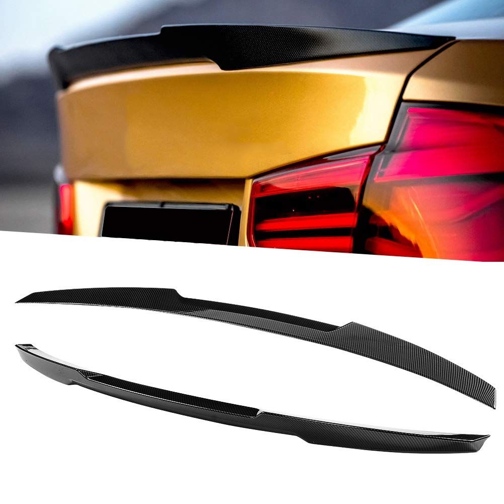 Terisass Kofferraum Spoiler Lip Kit Auto Heckspoiler Außen Heckspoiler Kit Kohlefaser Style Fit für 3er F30 M3 F80 2013-2019 von IUSOT