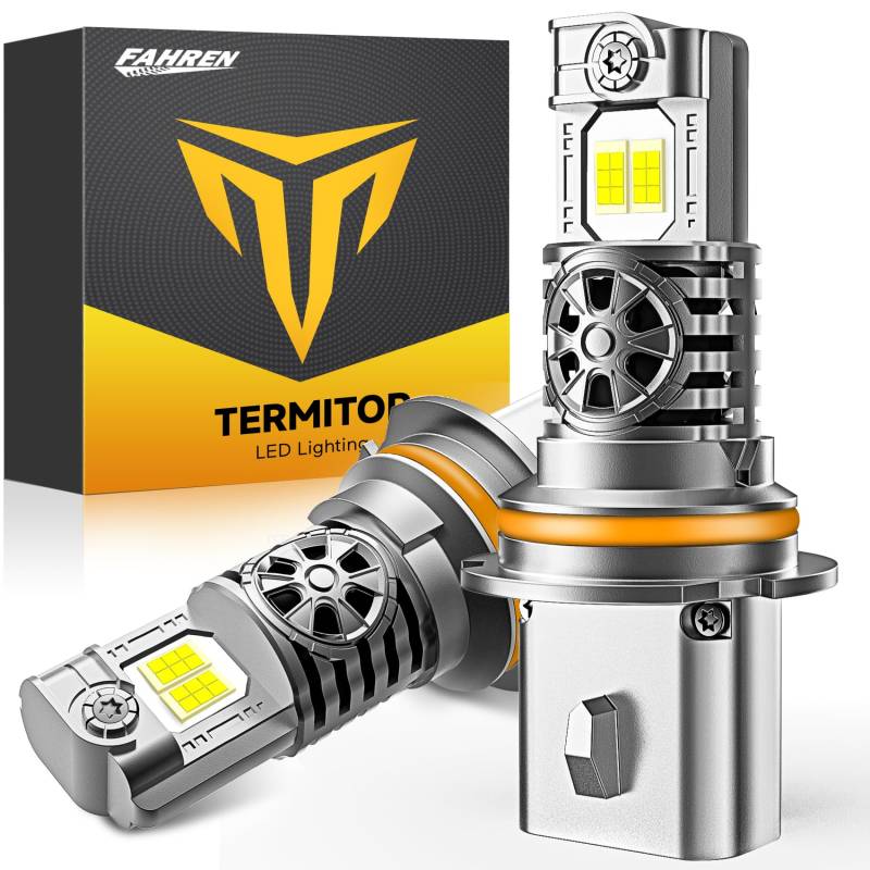 Termitor 9007/HB5 30000LM Ultra Bright 1:1 Halogen-Leuchtmittel, 6500K Kaltweiß, Canbus-Ready, Plug and Play, IP68 wasserdicht, 2 Stück von Termitor