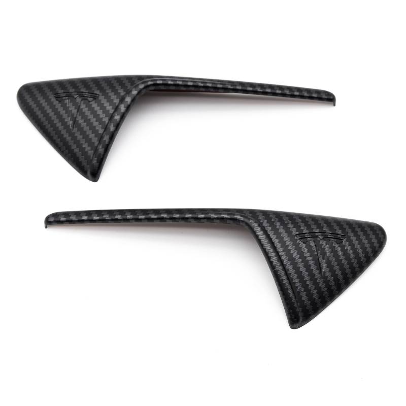 Tesvolution® Abdeckungen Seitenkameras Carbon Tesla Model 3 und Model Y - Kamera Aufkleber Spoiler Carbonlook als Tuning Zubehör 2021 + 2022 + 2023 von Tesvolution