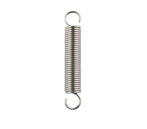 2/3 Stück 304 Edelstahl-Zugfeder, 1,2 mm Drahtdurchmesser, S-Haken, runder Haken, Spule, Rückzugsverlängerung, Spannung, Metallfederdraht(80mm(3pcs),8mm-Round hook) von Teweakt