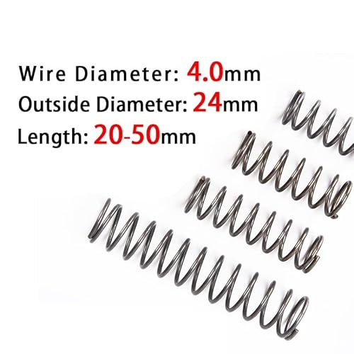 Teweakt 5 Stück komprimierte Federrückstellung Y-Federleitung Durchmesser 4,0 mm, Außendurchmesser 24 mm, Länge 20 mm-50 mm Druckfeder(20mm (5Pcs)) von Teweakt