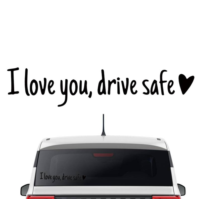 Aufkleber für die Rückansicht, „I Love You“-Aufkleber für die Rückansicht,„I Love You Drive Safe“-Herzaufkleber - Wasserdichte Windschutzscheibe, Autozubehör, Miniatur-Autoaufkleber für Rückspiegel un von Tewzafiya