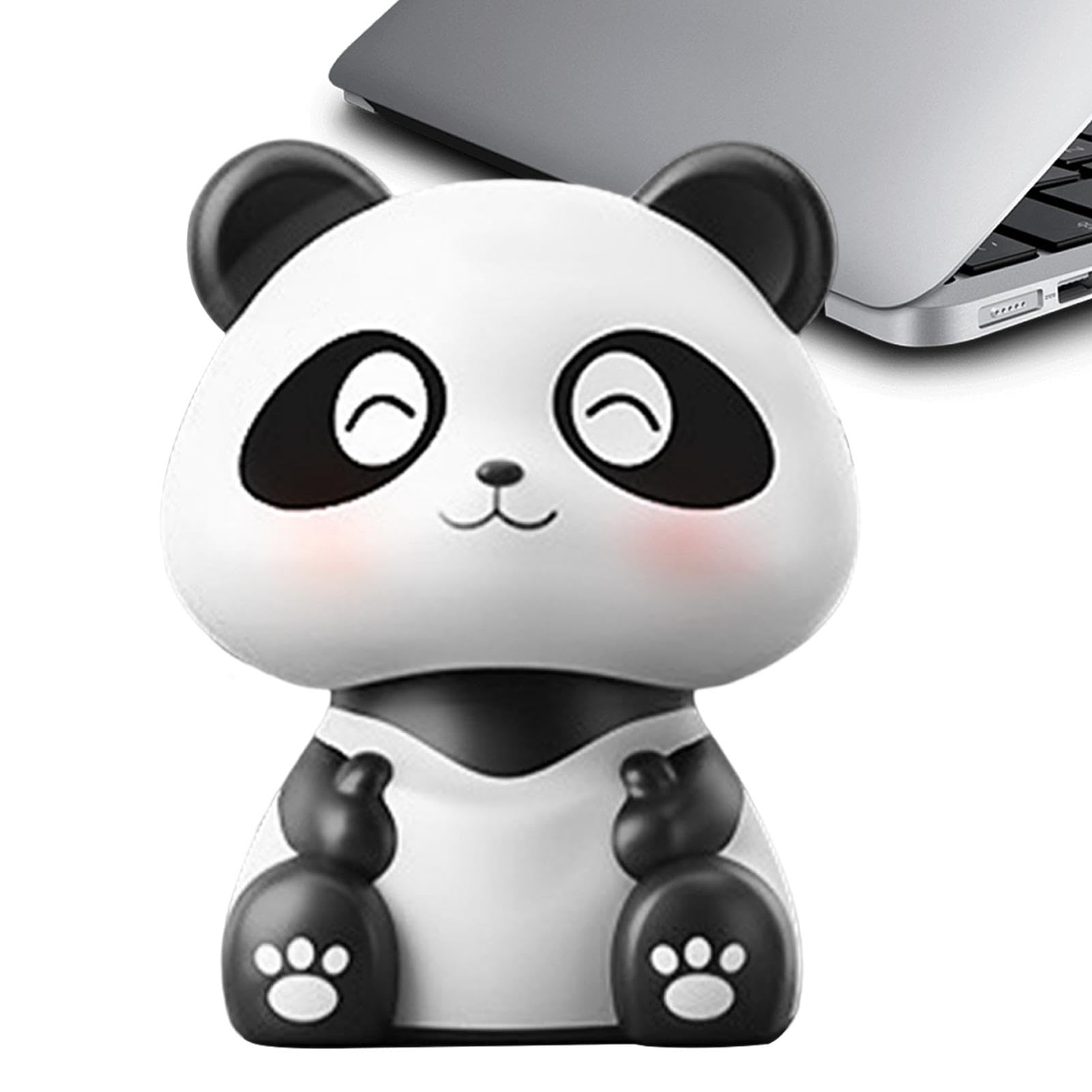 Panda-Armaturenbrett-Dekorationen,Auto-Armaturenbrett-Dekorationen Panda,Panda-Autozubehör - Solarbetriebener niedlicher Panda, automatischer Kopf schwingende Auto-Armaturenbrett-Dekorationen von Tewzafiya