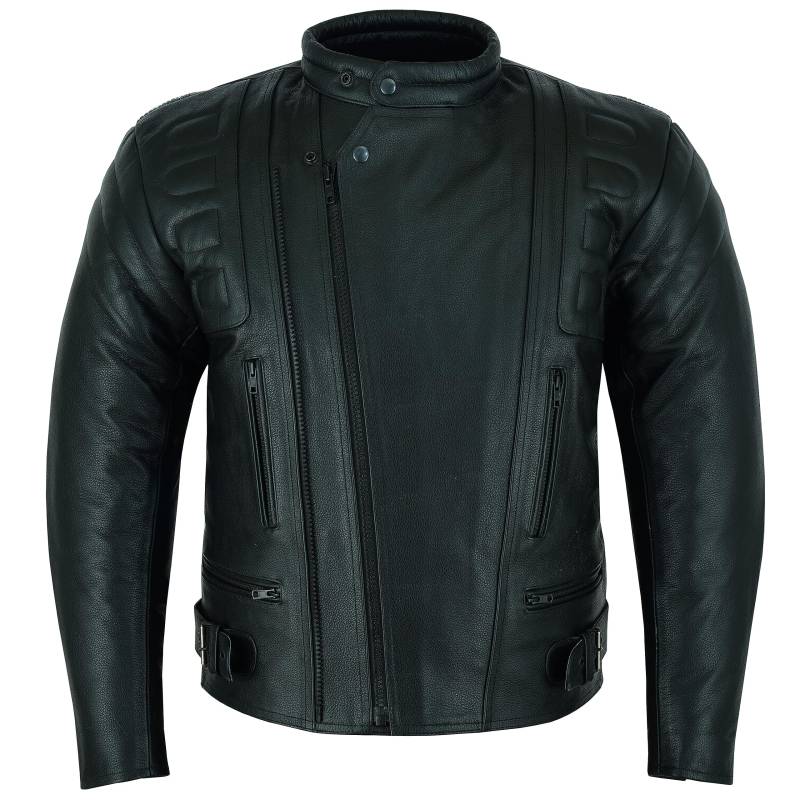 Texpeed Motorrad lederjacke herren mit protektoren - Schwarz Winter/Sommer Gesteppt echtleder Bikerjacke - Motorrad mit original biker rüstung gepanzert (EN 1621-1) Schutz - 6XL von Texpeed