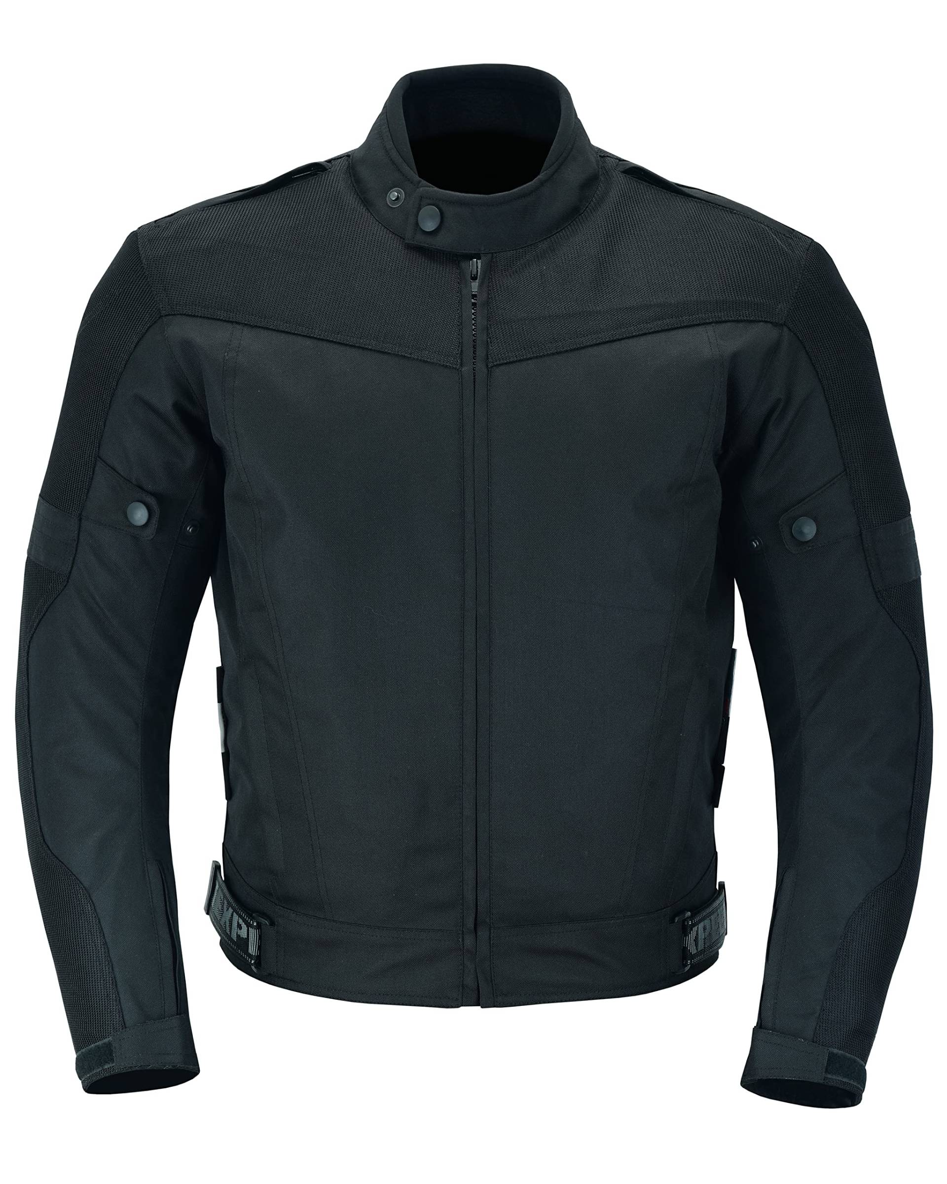 Texpeed Motorradjacke herren mit protektoren - Motorrad Motorroller Biker Wasserdicht Jacke Mit Rüstung (EN 1621-1) Schwarz - 3XL von Texpeed