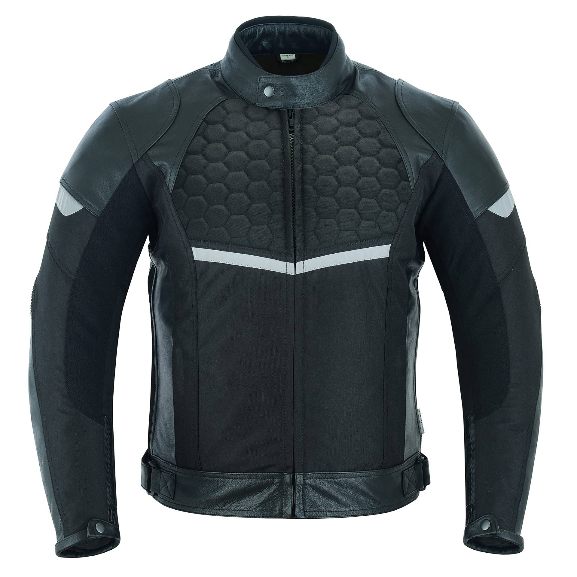 Texpeed - Wasserdichte Motorrad Leder Tourenjacke für Herren - Tourenjacke - klassisch - aus hochwertigem Spaltleder - Schwarz - 3XL von Texpeed