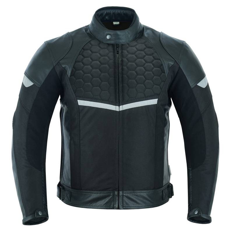 Texpeed - Wasserdichte Motorrad Leder Tourenjacke für Herren - Tourenjacke - klassisch - aus hochwertigem Spaltleder - Schwarz - L von Texpeed