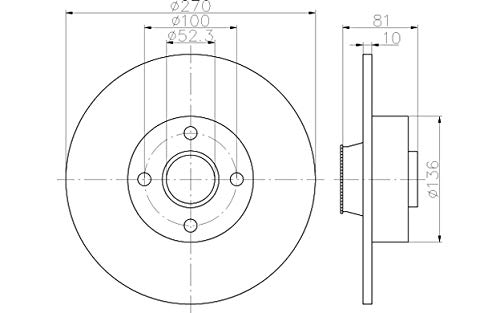 2x TEXTAR Bremsscheibe 92154500 82,5mm 6,5kg 270mm von Textar