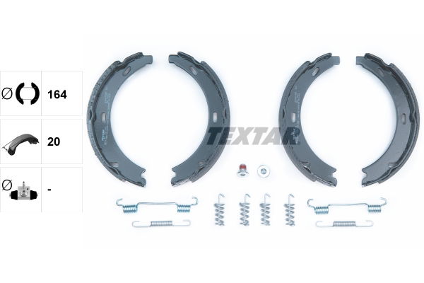 Bremsbackensatz, Feststellbremse Hinterachse Textar 91057100 von Textar