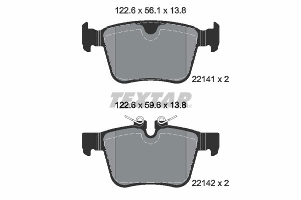 Bremsbelagsatz, Scheibenbremse Hinterachse Textar 2214103 von Textar