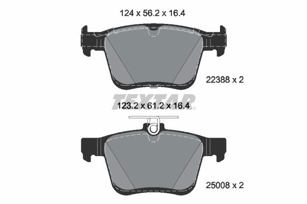 Bremsbelagsatz, Scheibenbremse Hinterachse Textar 2238801 von Textar