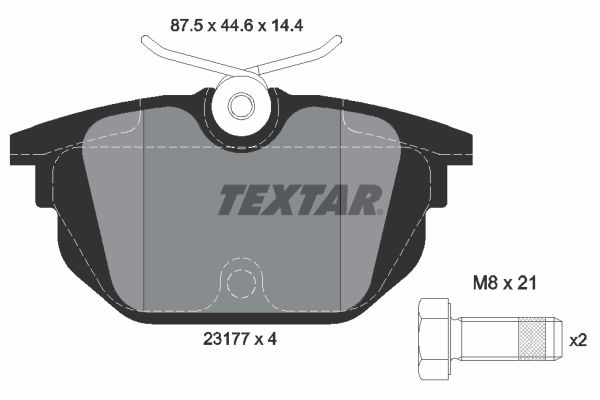 Bremsbelagsatz, Scheibenbremse Hinterachse Textar 2317703 von Textar