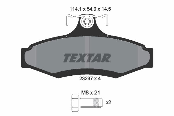 Bremsbelagsatz, Scheibenbremse Hinterachse Textar 2323701 von Textar