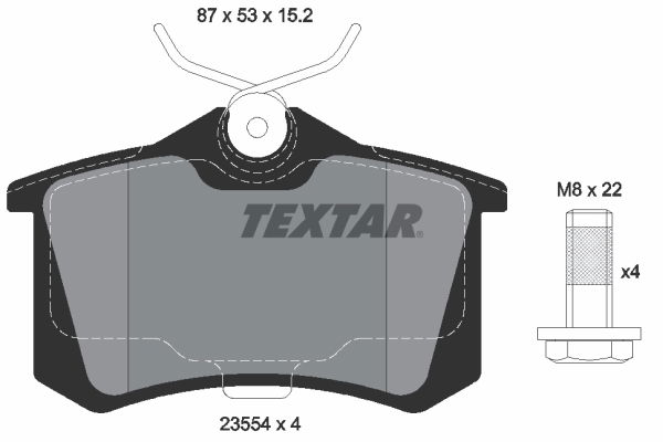 Bremsbelagsatz, Scheibenbremse Hinterachse Textar 2355401 von Textar