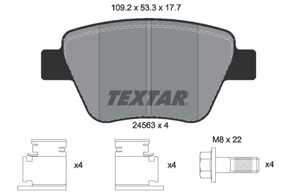 Bremsbelagsatz, Scheibenbremse Hinterachse Textar 2456301 von Textar