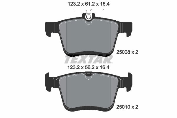 Bremsbelagsatz, Scheibenbremse Hinterachse Textar 2500801 von Textar