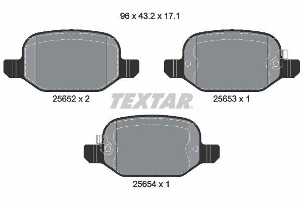 Bremsbelagsatz, Scheibenbremse Hinterachse Textar 2565201 von Textar
