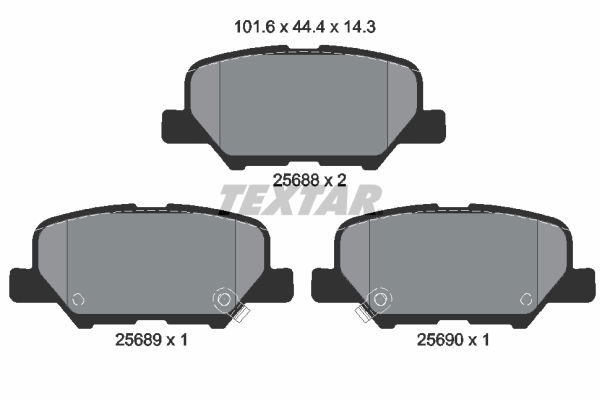 Bremsbelagsatz, Scheibenbremse Hinterachse Textar 2568801 von Textar