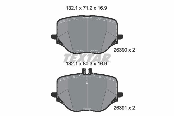 Bremsbelagsatz, Scheibenbremse Hinterachse Textar 2639001 von Textar