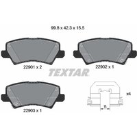 Bremsbelagsatz TEXTAR 2290101, Hinten von Textar