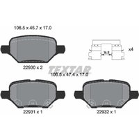 Bremsbelagsatz TEXTAR 2293001, Hinten von Textar