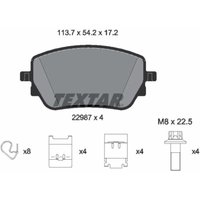 Bremsbelagsatz TEXTAR 2298701, Hinten von Textar