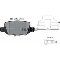 Bremsbelagsatz TEXTAR 2313805, Hinten von Textar