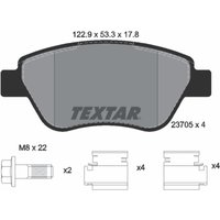 Bremsbelagsatz TEXTAR 2370503, Vorne von Textar