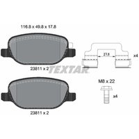 Bremsbelagsatz TEXTAR 2381103, Hinten von Textar